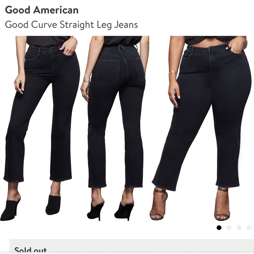 NWOT Good American Good Curve Straight Leg Crop 14
